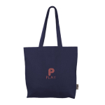 Tas van 100% katoen met binnenvak 140 g/m² kleur marineblauw derde weergave