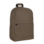 Klassieke laptoptas van katoen met zijvakken 15 inch kleur bruin eerste weergave