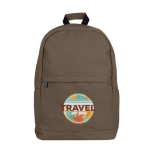 Klassieke laptoptas van katoen met zijvakken 15 inch kleur bruin vierde weergave
