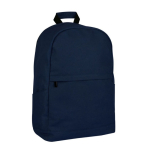 Klassieke laptoptas van katoen met zijvakken 15 inch kleur marineblauw eerste weergave