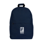 Klassieke laptoptas van katoen met zijvakken 15 inch kleur marineblauw vierde weergave