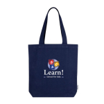 Tas van gerecycled katoen in neutrale kleuren 320 g/m² kleur marineblauw derde weergave