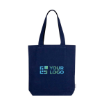 Tas van gerecycled katoen in neutrale kleuren 320 g/m² kleur marineblauw met afdrukgebied