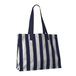 Grote tas van gerecycled katoen met verticaal strepenontwerp kleur blauw tweede weergave