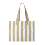 Grote tas van gerecycled katoen met verticaal strepenontwerp kleur beige eerste weergave