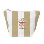 Toilettas van gerecycled katoen met verticaal strepenontwerp kleur beige tweede weergave