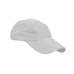 Ademend microvezel pet met logo en gaatjes aan de zijkanten kleur wit eerste weergave