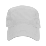 Ademend microvezel pet met logo en gaatjes aan de zijkanten kleur wit tweede weergave