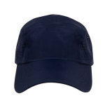Ademend microvezel pet met logo en gaatjes aan de zijkanten kleur marineblauw tweede weergave