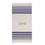 Pareo handdoek van gerecycled katoen en polyester 150 g/m² kleur marineblauw derde weergave