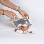 Toilettas van gerecycled katoen met isolerende aluminium voering kleur naturel eerste weergave