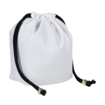 Klein nylon zakje met elegante zwarte trekkoordsluiting kleur naturel eerste weergave