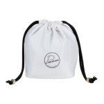 Klein nylon zakje met elegante zwarte trekkoordsluiting kleur naturel derde weergave