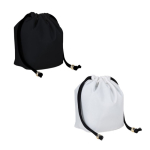 Klein nylon zakje met elegante zwarte trekkoordsluiting eerste weergave