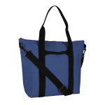 Tas van zacht synthetisch leer met dubbele zwarte handgreep kleur marineblauw tweede weergave