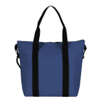 Tas van zacht synthetisch leer met dubbele zwarte handgreep kleur marineblauw derde weergave