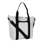 Tas van zacht synthetisch leer met dubbele zwarte handgreep kleur naturel tweede weergave