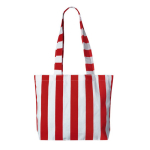 Strandtas van gerecycled katoen met streeppatroon kleur rood eerste weergave