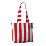 Strandtas van gerecycled katoen met streeppatroon kleur rood tweede weergave