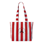 Strandtas van gerecycled katoen met streeppatroon kleur rood derde weergave