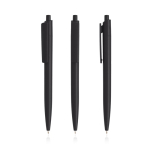 Ecologische pen met eenkleurige body en brede clip, blauwe inkt kleur zwart
