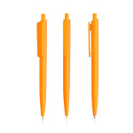 Ecologische pen met eenkleurige body en brede clip, blauwe inkt kleur oranje