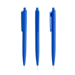 Ecologische pen met eenkleurige body en brede clip, blauwe inkt kleur koningsblauw