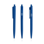 Ecologische pen met eenkleurige body en brede clip, blauwe inkt kleur marineblauw