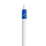 Pen van gerecycled plastic met brede gekleurde clip, blauwe inkt