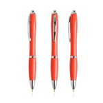 Pen van oceaanplastic met verchroomde details, blauwe inkt kleur rood