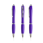 Pen van oceaanplastic met verchroomde details, blauwe inkt kleur paars