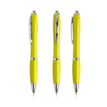 Pen van oceaanplastic met verchroomde details, blauwe inkt kleur lichtgroen
