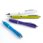 Pen van oceaanplastic met verchroomde details, blauwe inkt