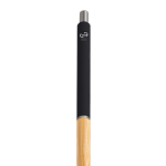 Pen van gerecycled aluminium met bamboe grip, blauwe inkt