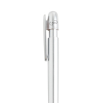 Pen van gerecycled plastic met brede clip en blauwe inkt