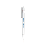 Pen van gerecycled plastic met brede clip en blauwe inkt