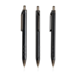 Driehoekige pen van plastic met transparante details, blauwe inkt kleur zwart