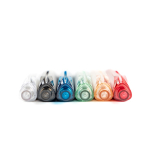 Driehoekige pen van plastic met transparante details, blauwe inkt