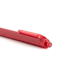 Driehoekige pen van plastic met transparante details, blauwe inkt