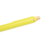 Pen van gerecycled plastic met bamboeknop, blauwe inkt