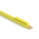 Pen van gerecycled plastic met bamboeknop, blauwe inkt