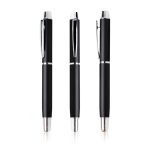 Elegante rollerpen van aluminium met zilveren details, blauwe inkt kleur zwart