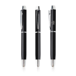 Elegante rollerpen van aluminium met zilveren details, blauwe inkt kleur zwart