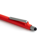 Eco-pen van herbruikbaar plastic met rubberen afwerking, blauwe inkt