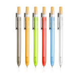 Pen van oceaanplastic met bamboeklikmechanisme, blauwe inkt