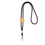 Ecologische lanyard met buisvormig ontwerp en bamboeafstelling kleur zwart