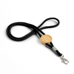 Ecologische lanyard met buisvormig ontwerp en bamboeafstelling kleur zwart