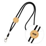 Ecologische lanyard met buisvormig ontwerp en bamboeafstelling kleur zwart