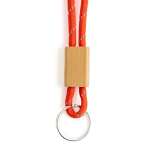 Buisvormige sleutelhanger van polyester met bamboeafstelling