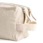 Canvas toilettas met dubbel compartiment en inbegrepen handvat